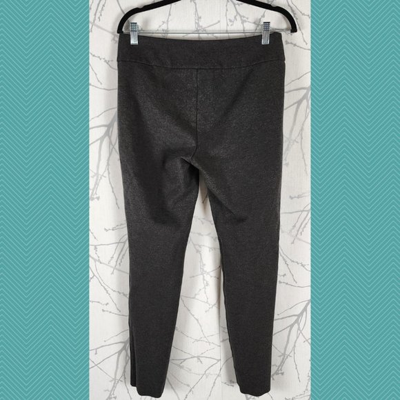 Lisette L Heathered Gray Stretch Knit Mid Rise Skinny Pants - Picture 2 of 6